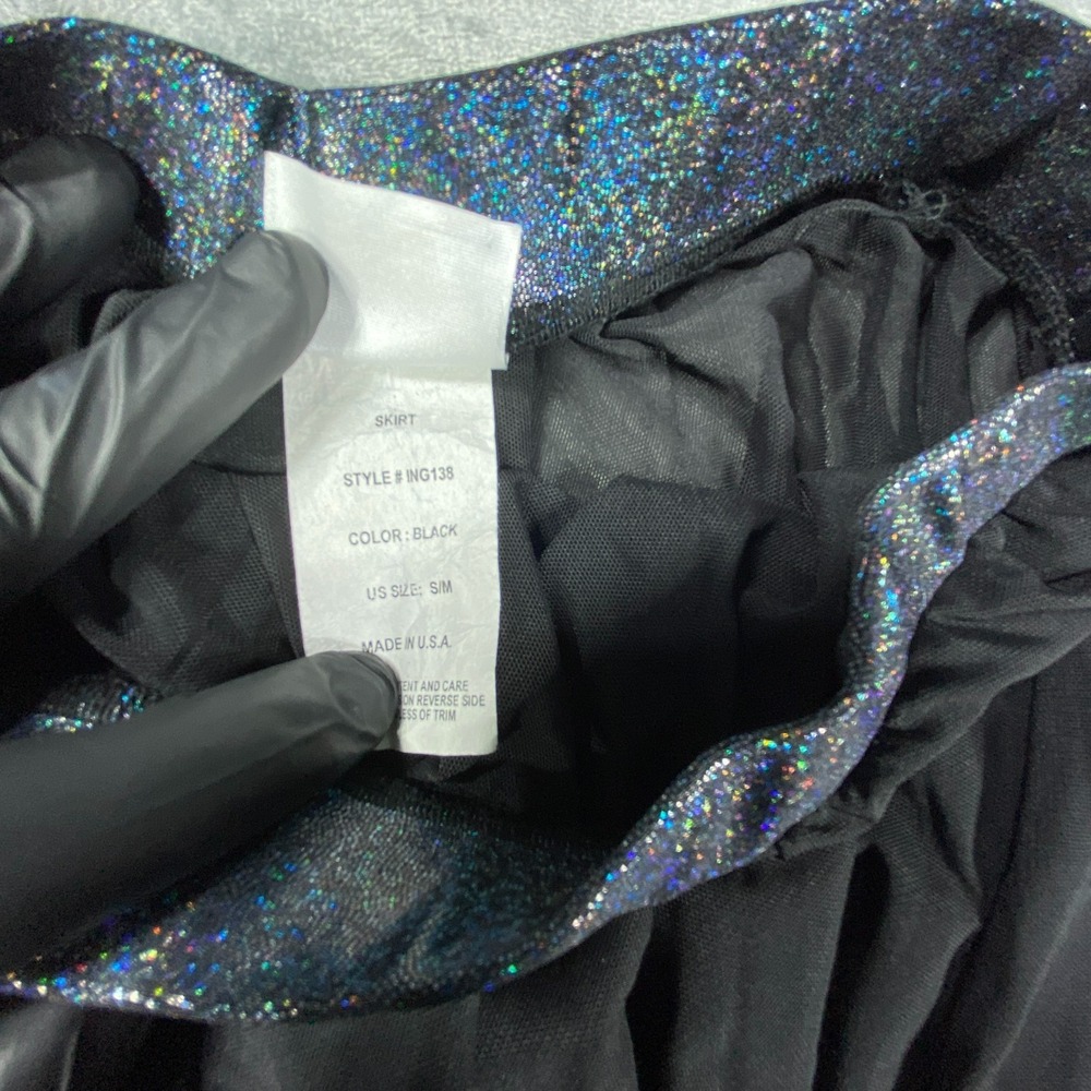 VTG Black Layered Tulle Skirt Small HiLo Gothic Balletcore Mesh Whimsical Fairy - Picture 5 of 7
